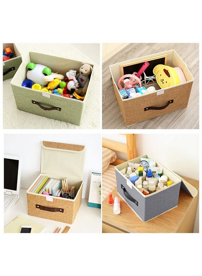 Kuber Industries Large Storage Box With Lid|Foldable Toys Storage Bin|Wardrobe Organizer For clothes|Front Handle & Sturdy (Khadi) - Image 3