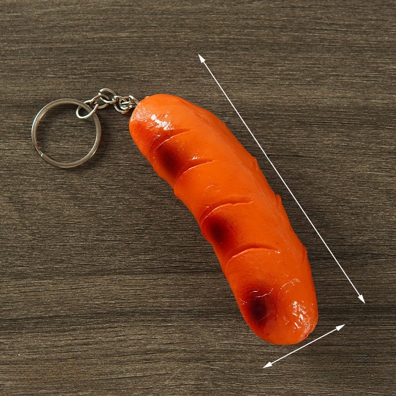 Artificial Taiwanese Sausage Keychain ToyRoasted sausage keychain Roasted sausage keychain
