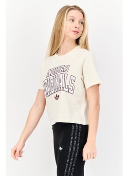 adidas Originals Women Sportswear Fit Short Sleeve Outdoor T-Shirt, Cream  - Image 3