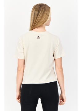 adidas Originals Women Sportswear Fit Short Sleeve Outdoor T-Shirt, Cream  - Image 2