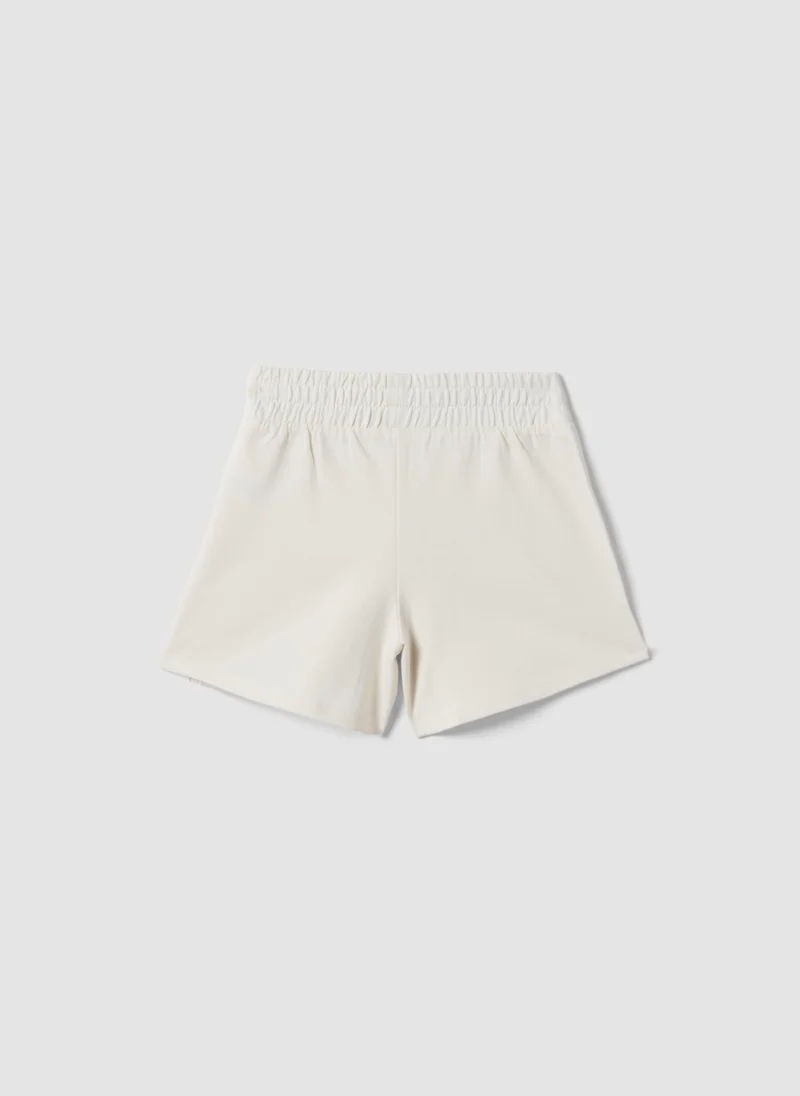او في اس OVS Girlsâ€™ White Pure Cotton Shorts With Elasticated Waist