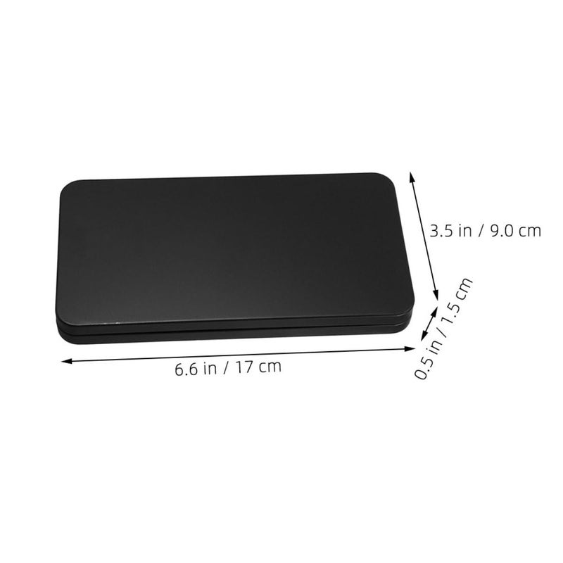 2 Pcs Black Metal Cash Box with Lid Small Coin and Currency Organizer for Home Office Storage - Image 3