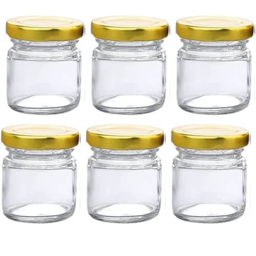 Floryn Decor Small Glass Jars with lid 42 ml |container for Crafts, DIY and Candle Making Glass Jar| mini glass jars - 6 Pieces 1.5 oz - Image 1