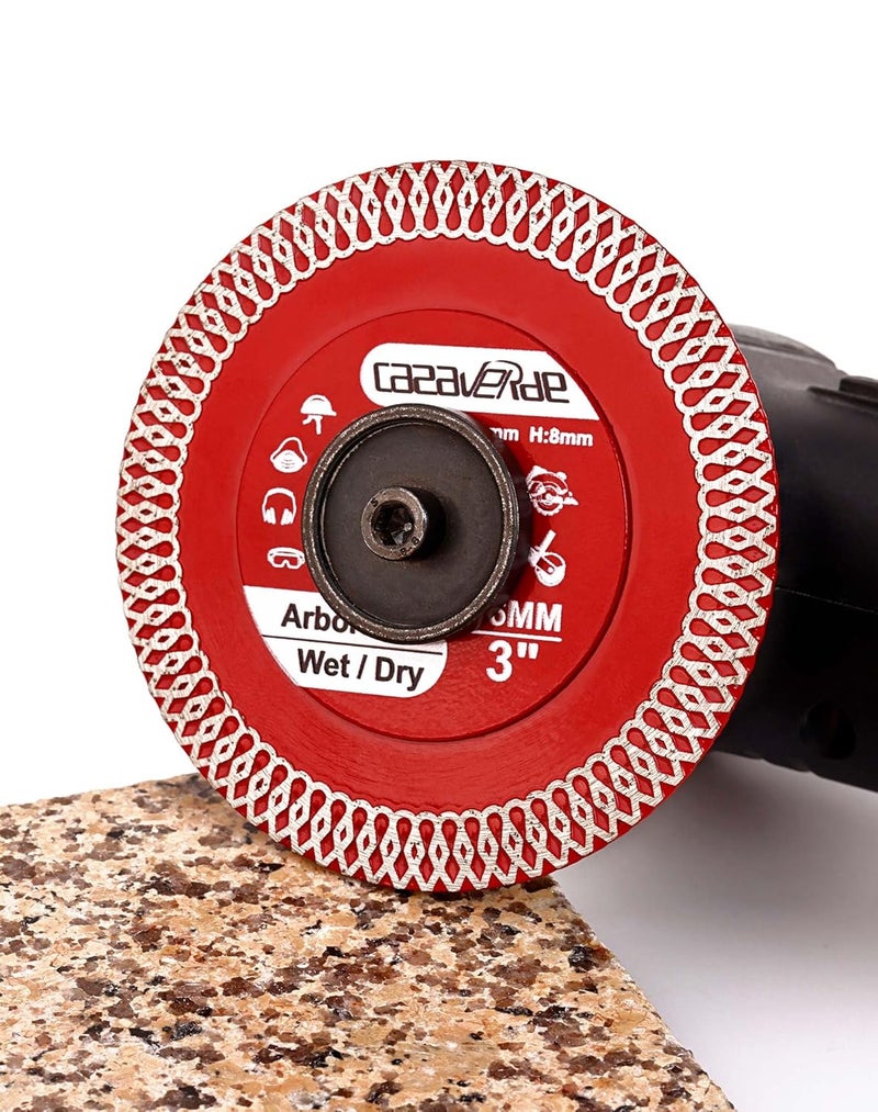 Casaverde 2 Pcs of 3"/76mm Diamond Blade with 3/8" Arbor for Cutting Ceramic Tile,Stone Tile - Image 2