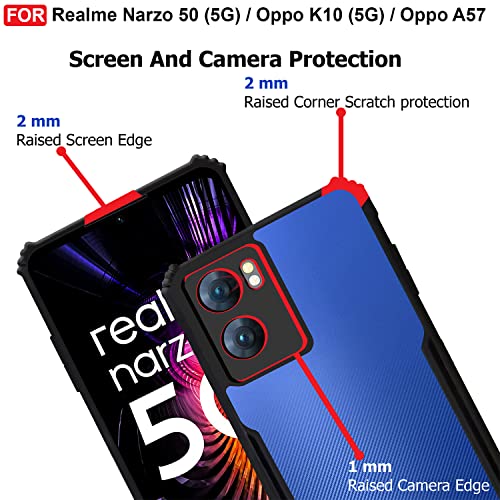 CEDO Backcover for Realme Narzo 50/ Oppo K10/ Oppo A57 (5G) | Camera Protection Shockproof Bumper-Edge | Acrylic Crystal Clear 360 Degree Protection TPU+PC | Transparent Eagle Back Case Cover (Black) - Image 4