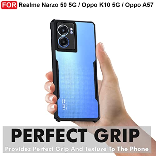 CEDO Backcover for Realme Narzo 50/ Oppo K10/ Oppo A57 (5G) | Camera Protection Shockproof Bumper-Edge | Acrylic Crystal Clear 360 Degree Protection TPU+PC | Transparent Eagle Back Case Cover (Black) - Image 2