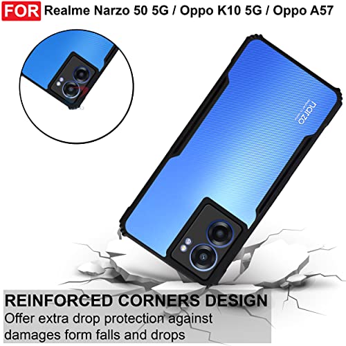 CEDO Backcover for Realme Narzo 50/ Oppo K10/ Oppo A57 (5G) | Camera Protection Shockproof Bumper-Edge | Acrylic Crystal Clear 360 Degree Protection TPU+PC | Transparent Eagle Back Case Cover (Black) - Image 3