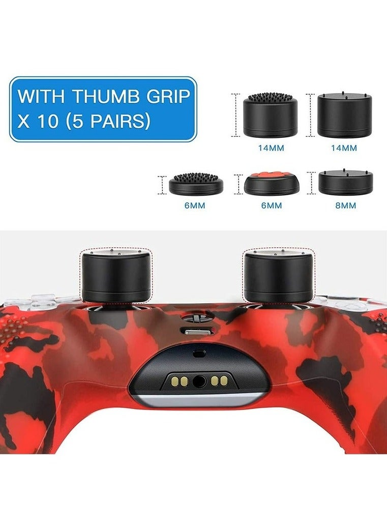 HablTech PS5 Controller Cover Case for Sony PlayStation 5 Dual Sense Controller with 1 Protection Cover and 10 Thumb Handle - Image 2