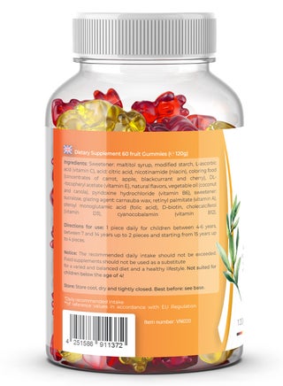 Premium Multi Vitamin Family, 60 Vegan Sugar-Free Fruit Gummies – 9 Essential Vitamins - view 2