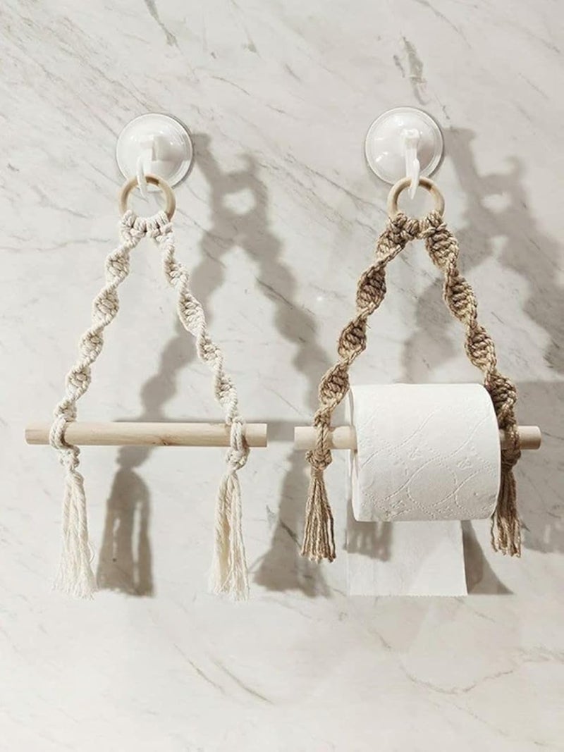 حامل مناديل مطبخ من قطعتين من القطن الخيش