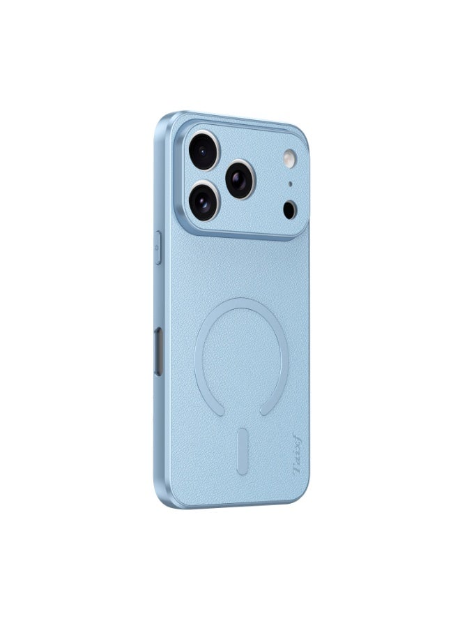 iPhone 17 Pro Max Case, Compatible with MagSafe, Ultra-Thin Goatskin Shockproof Protective Cover,  Blue - Image 1