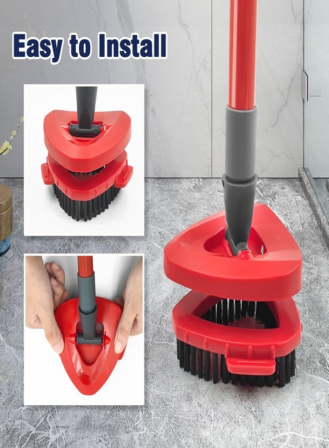 DALIPER 2 حزمة فرشاة ممسحة دوارة لنظام O-Cedar RinseClean ذو الخزانين، ملحقات ممسحة رؤوس استبدال، فرشاة تنظيف مثلثية من الألياف الدقيقة ذات شعيرات صلبة لتنظيف الأرضيات للحمام والمطبخ والجدران - Image 4
