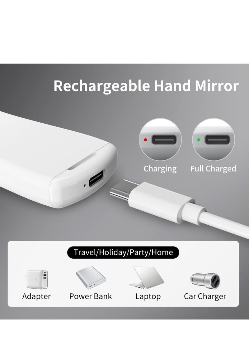 KASTWAVE - Handheld Mirror Cordless Rechargeable Handheld Light Up Mirror Technology Coating Not Easy to Leave Fingerprints Suitable for Carrying Travel Makeup Shaving - Image 1