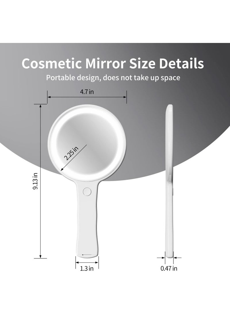 KASTWAVE - Handheld Mirror Cordless Rechargeable Handheld Light Up Mirror Technology Coating Not Easy to Leave Fingerprints Suitable for Carrying Travel Makeup Shaving - Image 1
