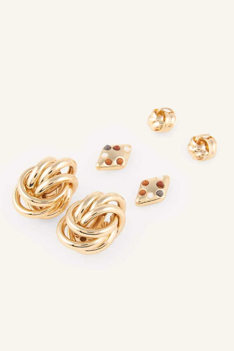 Defacto Woman 3 Piece Earring Set