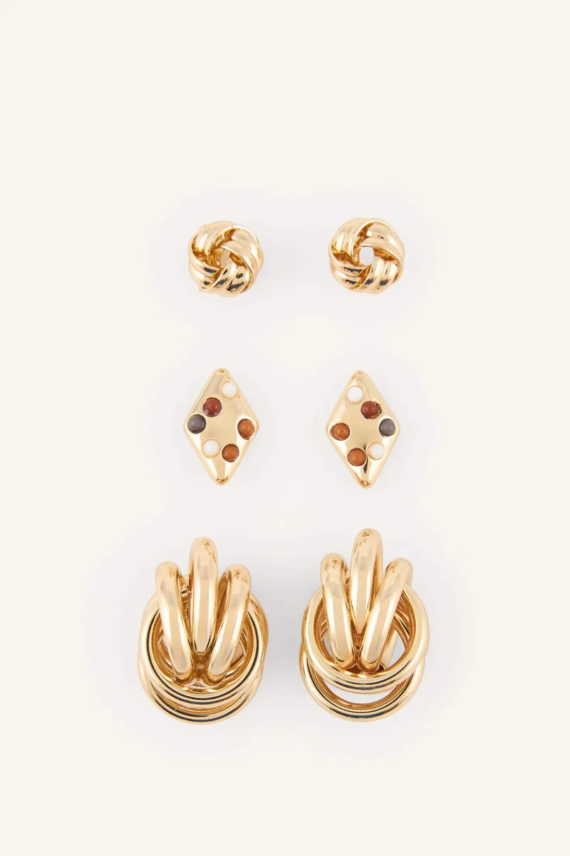 Defacto Woman 3 Piece Earring Set