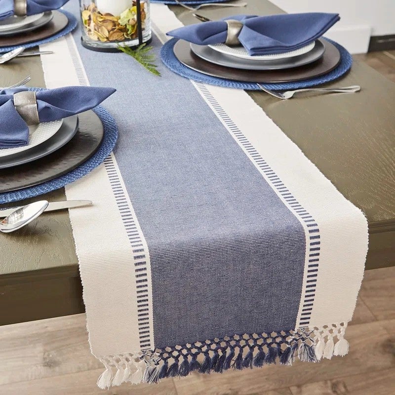 Y&D Woven Table Runner with Tassels – High-Quality Cotton Table Runner for Dining Table Decor, Elegant and Durable Table Runners for Everyday Use or Special Occasions - Image 2