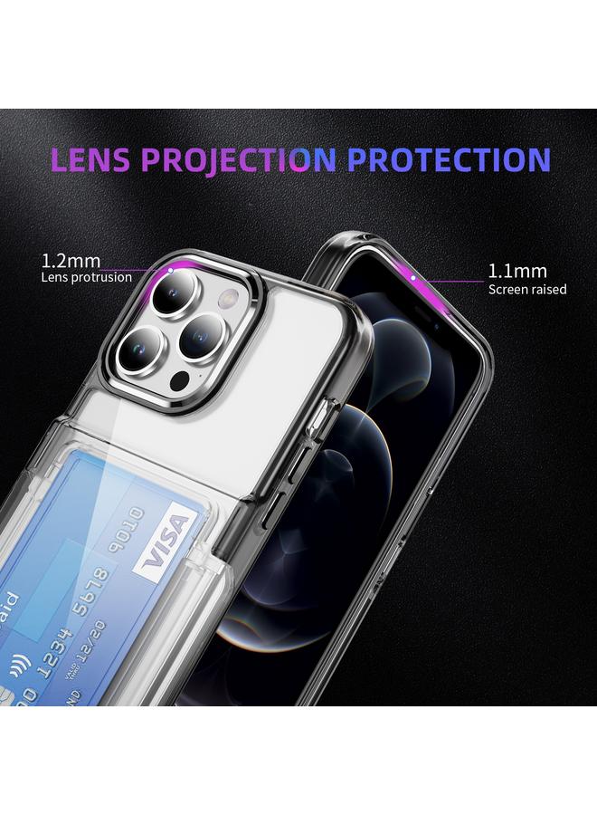 Zaboon Case For iPhone 13 Pro Card Holder Acrylic Hybrid TPU Phone Case - Image 5