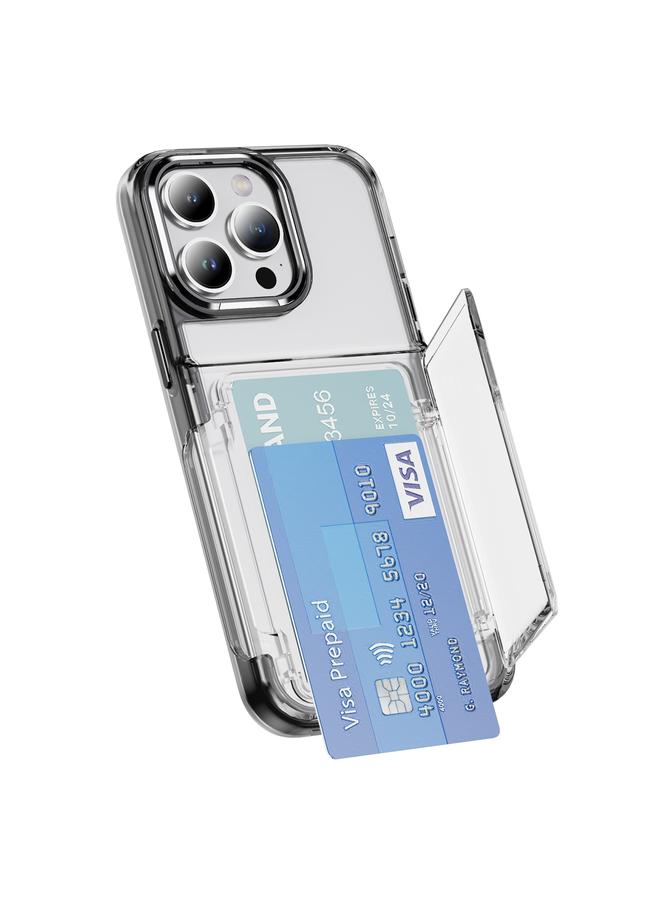 Zaboon Case For iPhone 13 Pro Card Holder Acrylic Hybrid TPU Phone Case - Image 1