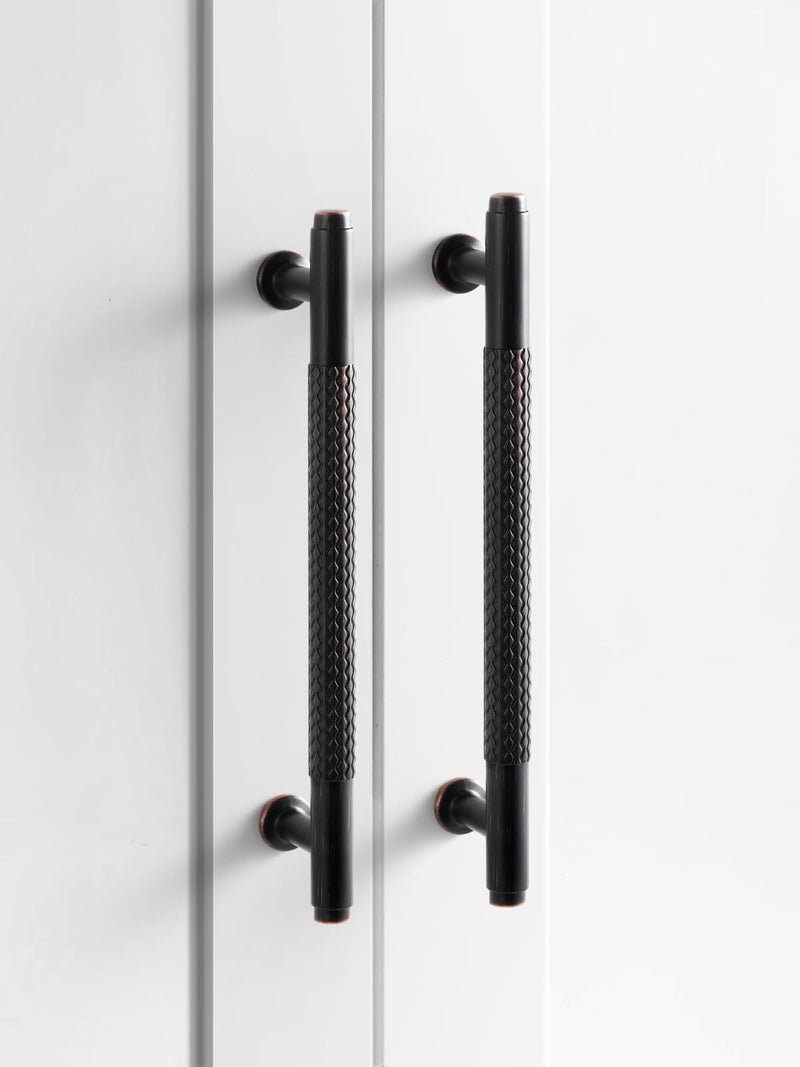 Sorwduerm 5 Pack 3 Inch(76Mm) Oil Rubbed Bronze Cabinet Handles Knurled Kitchen Cabinet Pulls Cupboard Kitchen Hardware Drawer Pulls Dresser Handles - Image 3