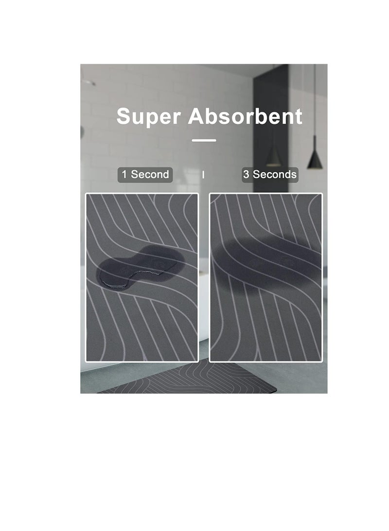 Cool Baby Diatom Bath Mat, Anti-Slip Bathroom Floor Mats and Quick Dry Bath Rug, Super Absorbent Bathtub Mat with Non-Slip, Thickened,Soft, Easier Clean Carpet (50 x 80 cm, Grey Rectangle) - Image 2