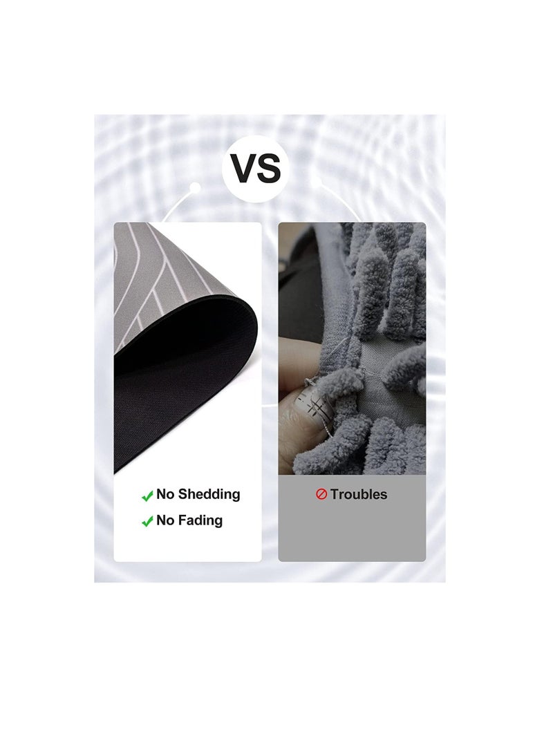 Cool Baby Diatom Bath Mat, Anti-Slip Bathroom Floor Mats and Quick Dry Bath Rug, Super Absorbent Bathtub Mat with Non-Slip, Thickened,Soft, Easier Clean Carpet (50 x 80 cm, Grey Rectangle) - Image 3