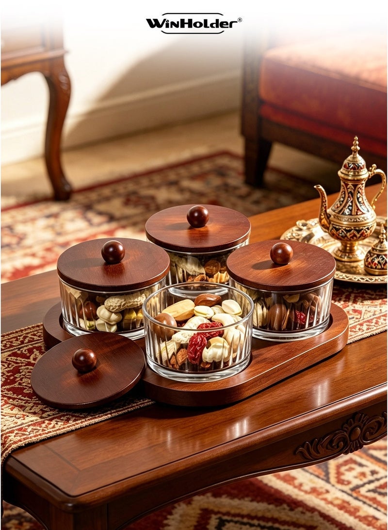 WinHolder Wood Grain Fruit Plate – Versatile Serving Tray for Dried Fruits, Nuts, Candy, Cookies, Chips, and Party Snacks - Image 3
