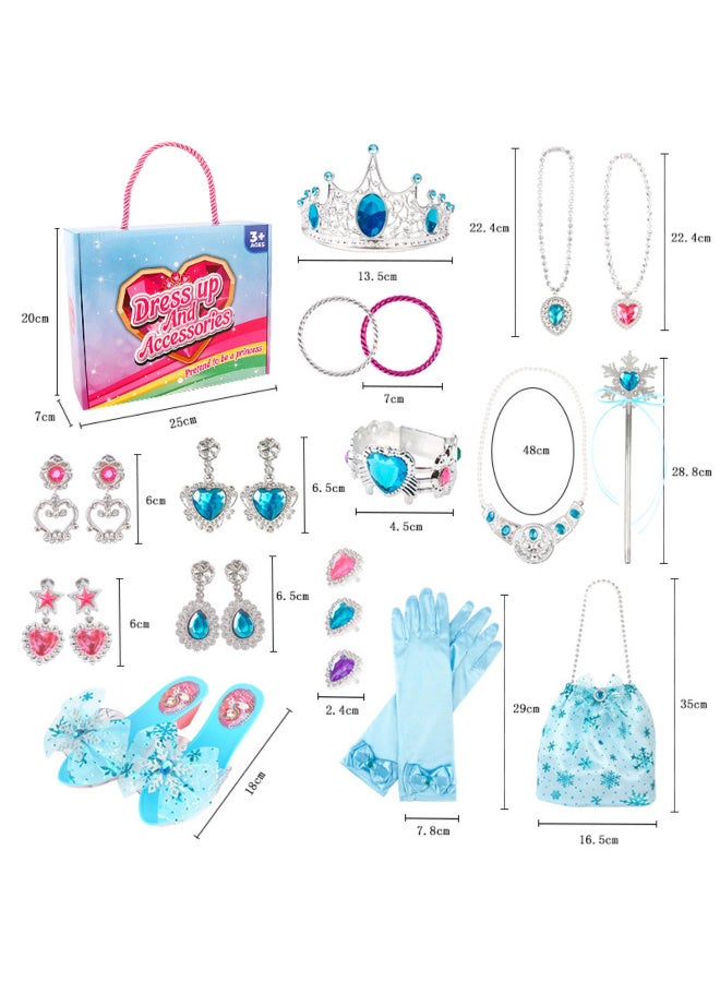 TFiOXL 24pcs Princess Dress Up Set, Girls Role Play Dress Up Toys, Toddler Pretend Jewelry Boutique Kit Gift Set for Little Girls Aged 3+ Years Old - Image 3