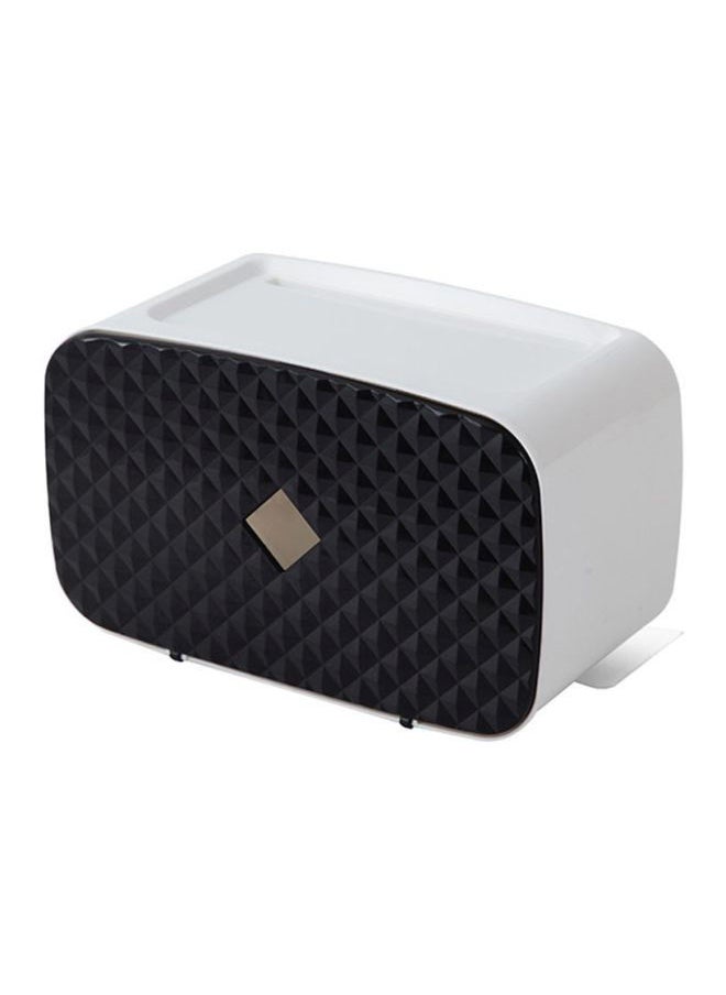 NIBEMINENT Toilet Paper Holder Box Black/White 25x14x14cm  - Image 1