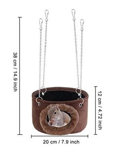 Generic Hamster Hammock Rat, Plush Hanging House Cave, Warm Chinchilla Hanging House, Squirrel Hammock Cage, Mini House Cave Hanging Cage  - Image 2
