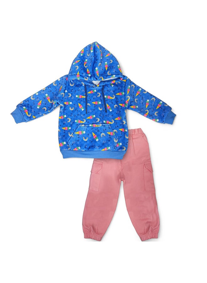 BabyShoora Baby two-piece set of pants + sweatshirt and cape - Image 1