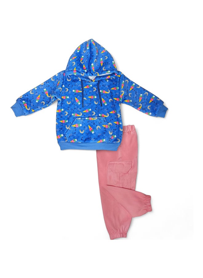 BabyShoora Baby two-piece set of pants + sweatshirt and cape - Image 2