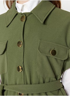 trendyol Khaki Gold Buttoned Vest-Pants Knitted Suit TCTAW22US0062  - Image 5