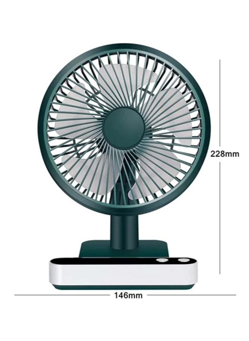 Arabest - Portable Desk Fan, USB Rechargeable Battery Operated Fan with Four Speeds 24h battery life,LED Display Lower Noise,4000Mah Battery for Home, Office, Dormitory,Desktop Table Fans - Image 1