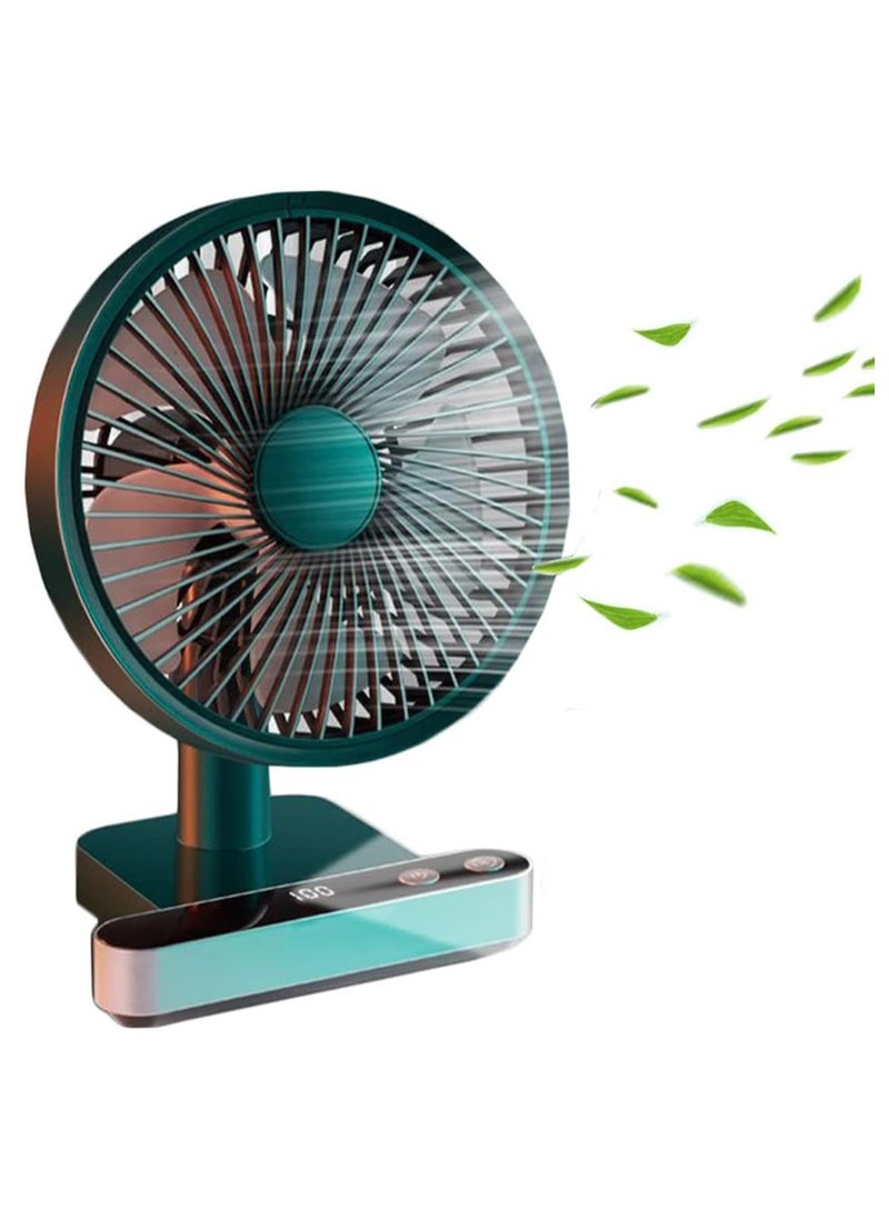 Arabest Portable Desk Fan, USB Rechargeable Battery Operated Fan with Four Speeds 24h battery life,LED Display Lower Noise,4000Mah Battery for Home, Office, Dormitory,Desktop Table Fans  - Image 1