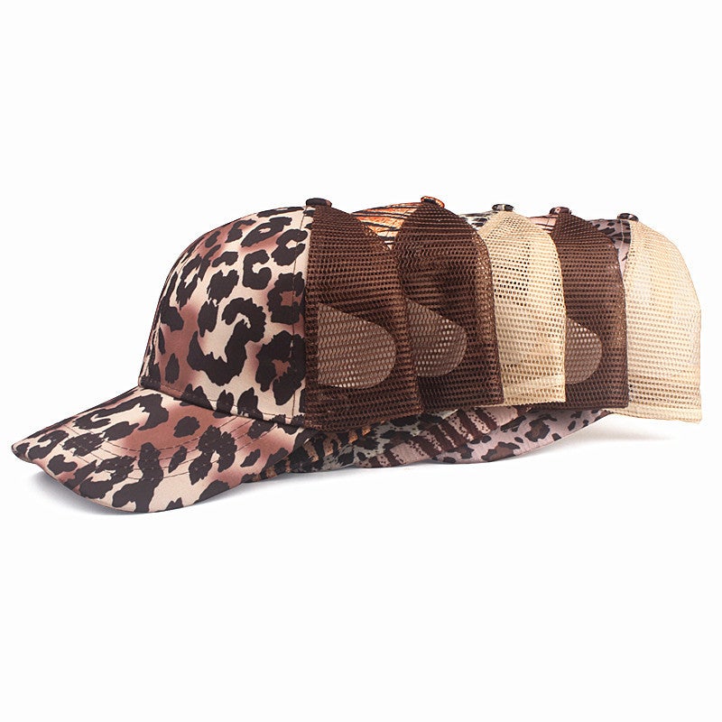 Baseball Cap Hot Sale Leopard Print Ponytail Cotton Embroidery  New Men Sun Protection Hat - Image 3