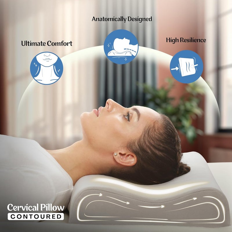 Romsons Orthopedic Cervical Pillow Contoured |Relieves Back, Nack and Shoulder Pain | Spine Alignment (Universal) - Image 2