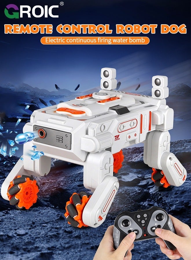 GROIC RC Tank Car Shooting Water Bullets, Remote Control Stunt Vehicle Robot Dog Mechanical, That Shoots Gesture 360° All Terrain Bullets - Image 2