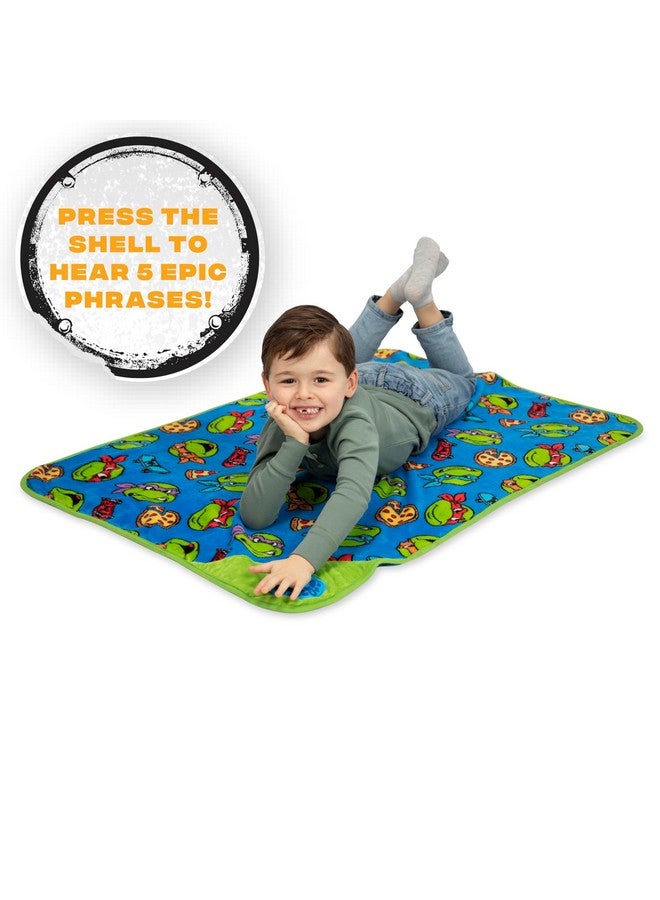 Teenage Mutant Ninja Turtles Musical Warm, Plush, Throw Blanket - Extra Cozy and Comfy for Your Toddler, Blue - Image 3