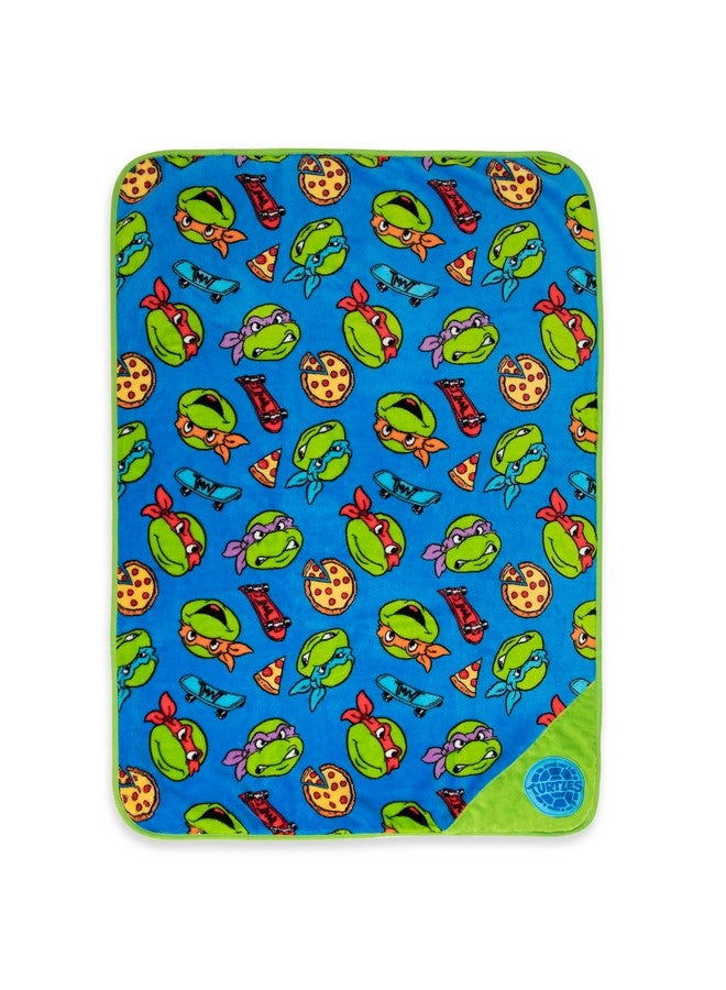 Teenage Mutant Ninja Turtles Musical Warm, Plush, Throw Blanket - Extra Cozy and Comfy for Your Toddler, Blue - Image 1