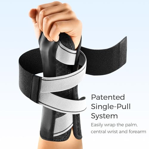 FREETOO Carpal Tunnel Wrist Brace Night Support Fit Right Hand for Work, Pain Relief Wrist Splint for Tendonitis, Arthritis, Sprain, Fit Women and Men, Wrist Immobilizer for Sleeping (S/M, Black/Grey) - Image 5
