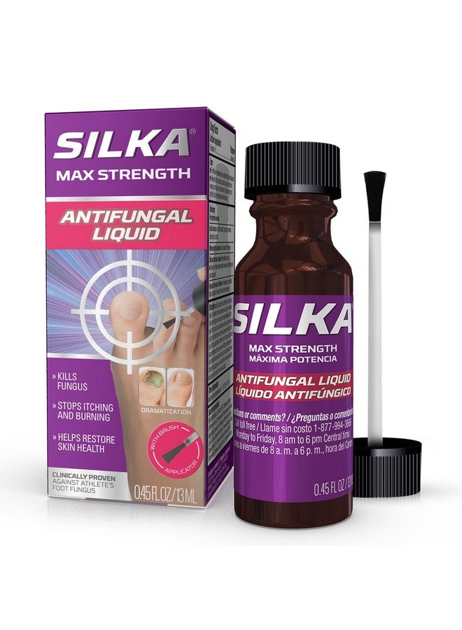 SILKA Max Strength Antifungal Liquid for Toenail Health with Brush Applicator, Results in 1 Week, Nail Fungus Treatment for Damaged Toenails, Athlete's Foot Treatment, Tolnaftate 1% 0.45 Fl Oz - Image 1