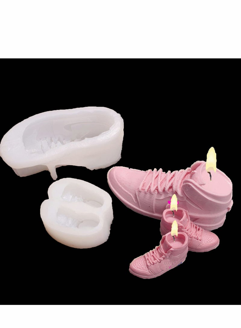 Barakah 2Pcs 3D Shoe Silicone Molds for Candle, Cake, Chocolate & Hard Candy - Perfect for DIY Resin Crafts & Kitchen Accessories - Image 1