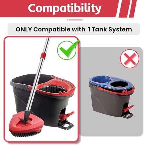 ANREKEYH Spin Mop Replacement Mop Compatible with O Cedar 1 Tank System 2 Microfiber Mop Heads Replacements 58 Mop Replace Handle 1 Scrub Brush Attachment and 1 Mop Base for Ocedar EasyWring Spin Mop - Image 3