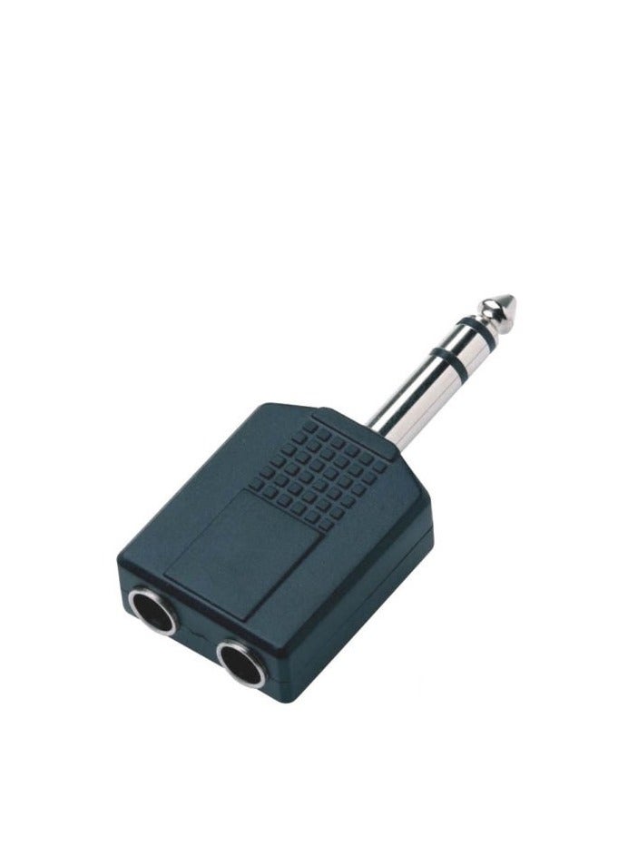 LILMACC 6.35mm Stereo Jack Plug to 2 x 6.35mm Twin Stereo Jack Socket Y Splitter Adapter (STEREO) 
