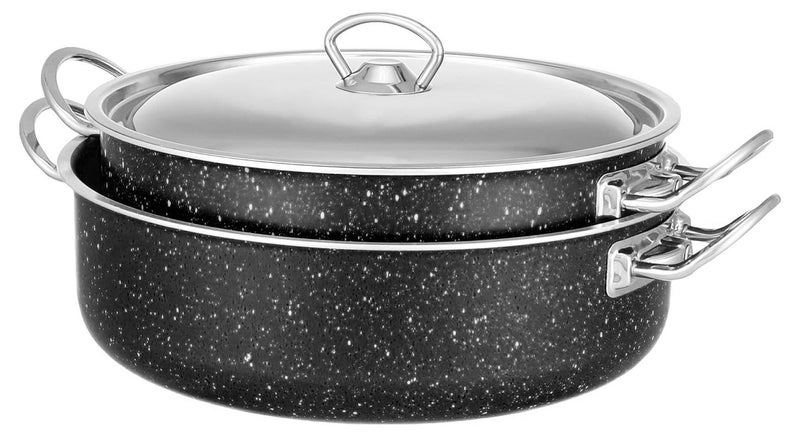LAZORD Granite Pro Sauté Pans Set of 2 pots Size 26, 28 - Black - Image 1