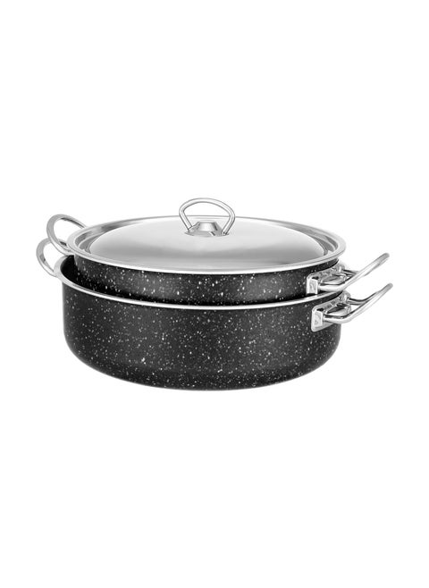 Granite Pro Sauté Pans Set of 2 pots Size 26, 28 - Black