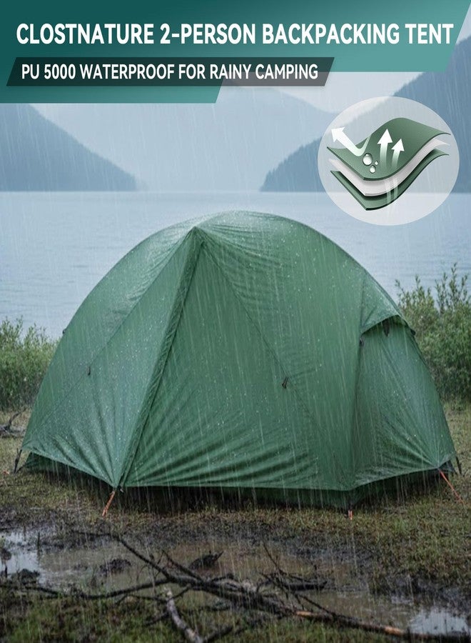 Clostnature 2 Person Backpacking Tent - Lightweight Two Person Tent for Backpacking, Easy Set Up Waterproof Camping Tent for Adults, Kids, Scouts, Large Size Outdoor, Hiking, Mountaineering Gear - Image 3