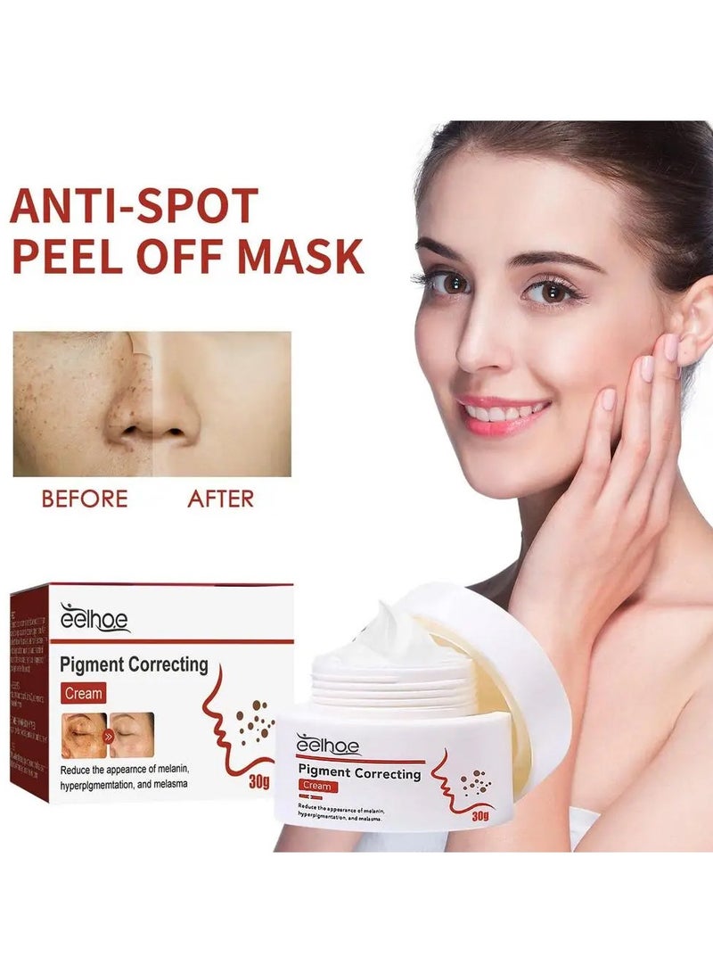 EELHOE كريم تصحيح الصبغة من EELHOE كريم إزالة النمش مصل تصحيح الصبغة إزالة الكلف بقع الشيخوخة بقع الشمس كريم تبييض إزالة النمش جوهر تفتيح فعال لإزالة صبغة الميلانين - Image 3