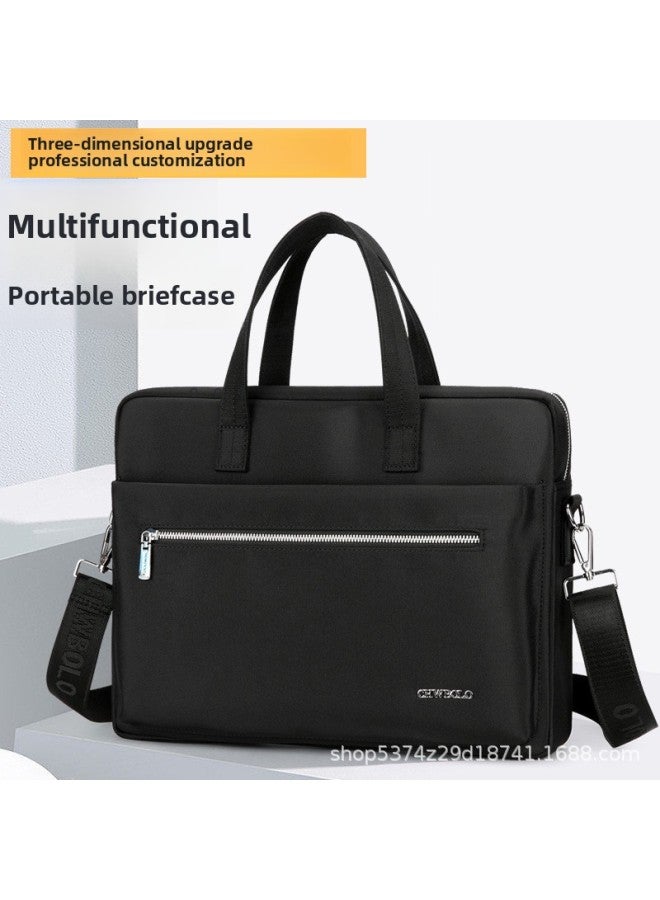 Chaowei Paul Horizontal Men's Laptop Bag Oxford Cloth Business Leisure Travel Briefcase Conference Bag-Color:Large Horizontal Blue - Image 5